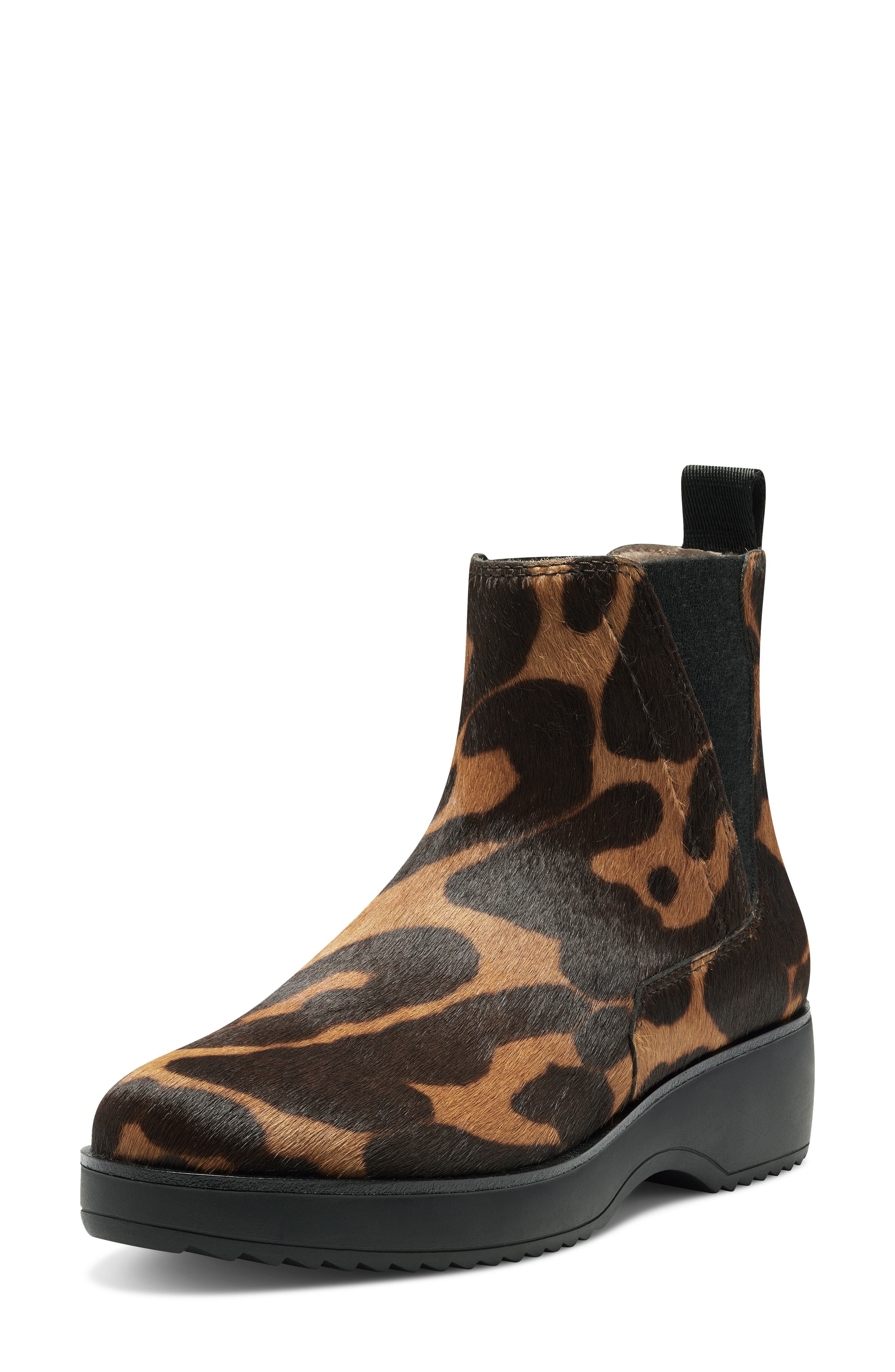 Zareb3 Genuine Calf Hair Platform NATURAL Multi Leopard Ankle Boot (NATURAL MULT, 8)
